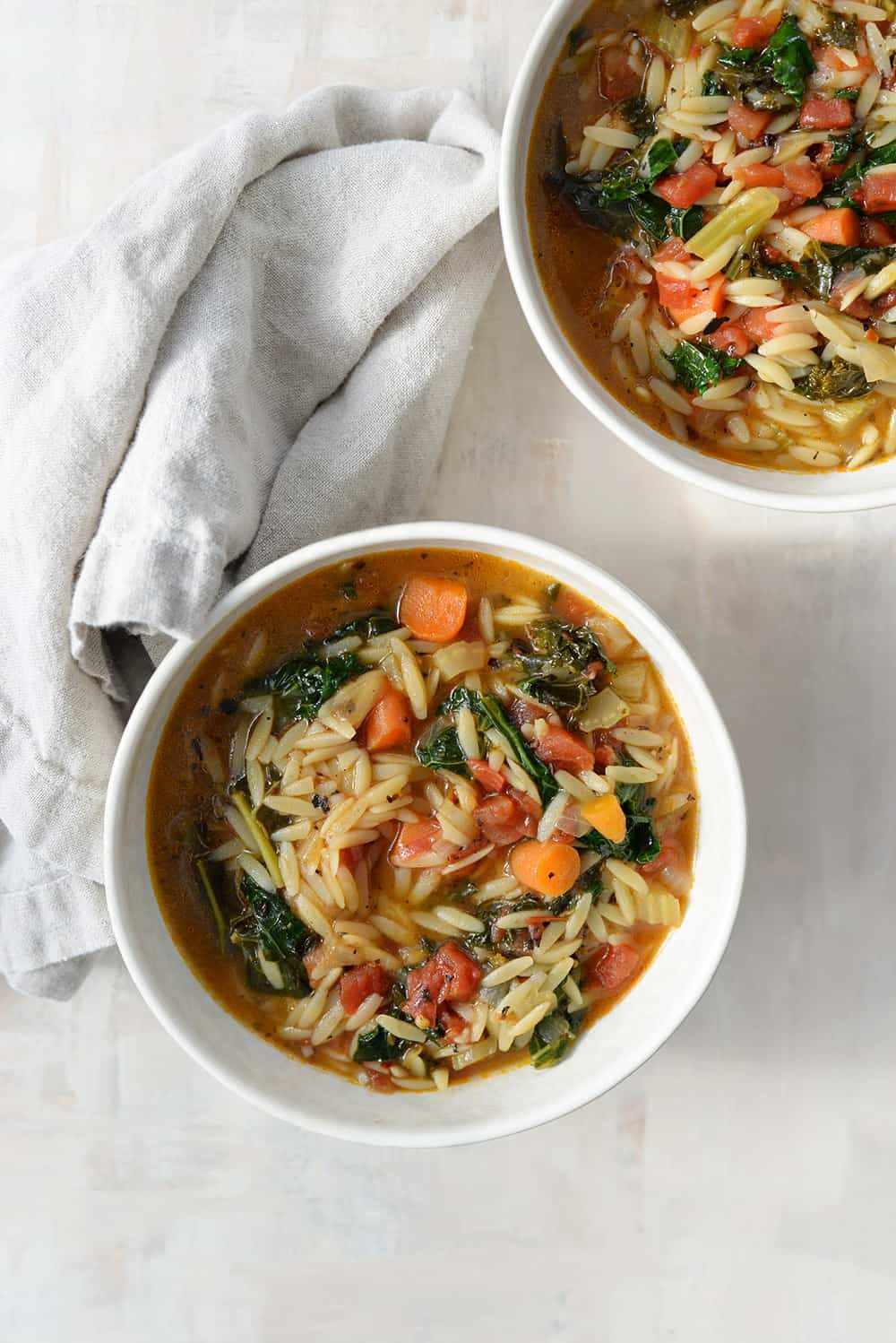 Warm up with a bowl of vegan creamy kale soup!