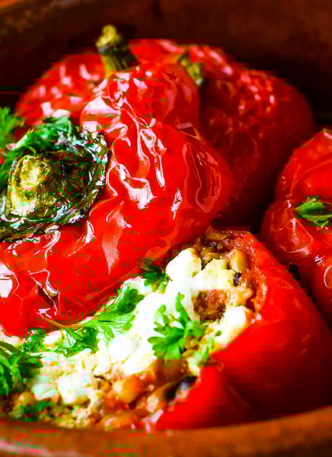 Get Healthy and Flavorful with Greek-Style Stuffed Peppers with Cauliflower Rice Filling!
