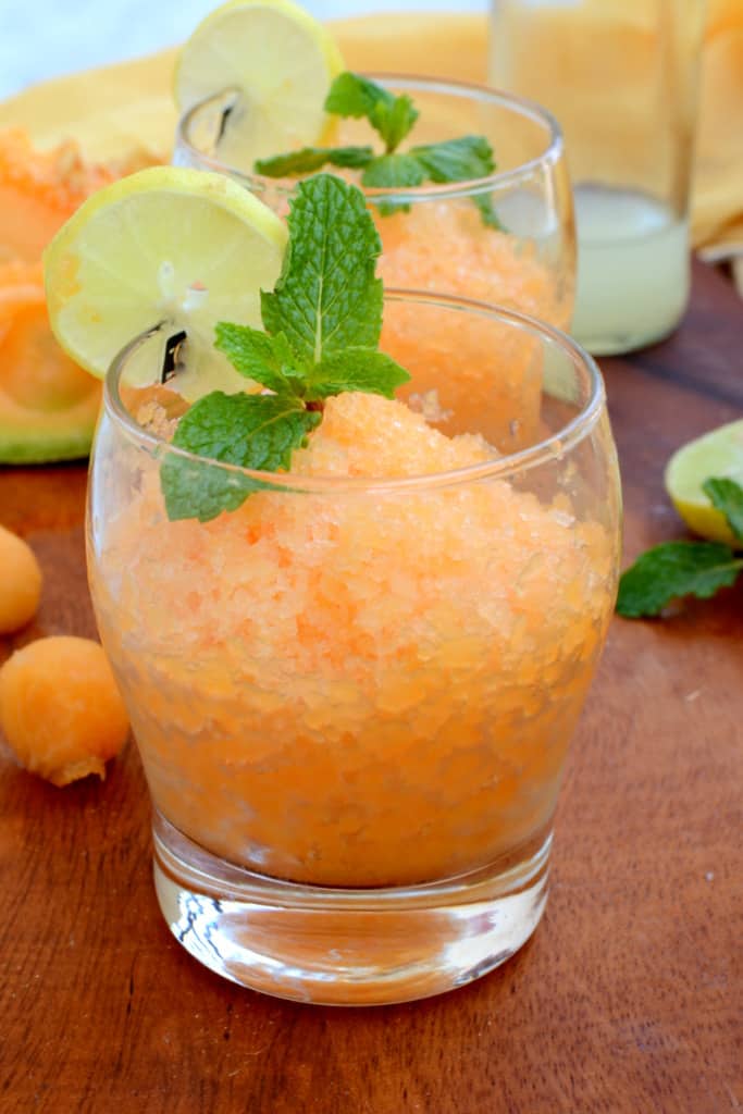 Cool off this summer with Cantaloupe Granita - a refreshing and healthy treat!